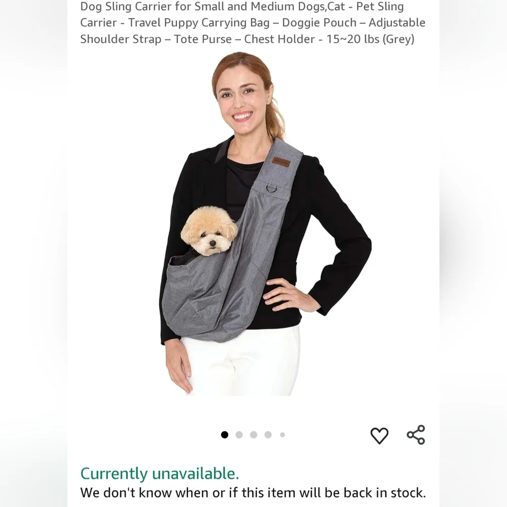 Retro Pug Gray Pet Sling Carrier